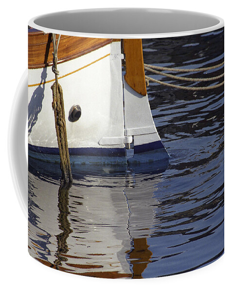 Rudder Boat Fishing Italy Water Coffee Mug featuring the photograph Blue Rudder by Susie Rieple