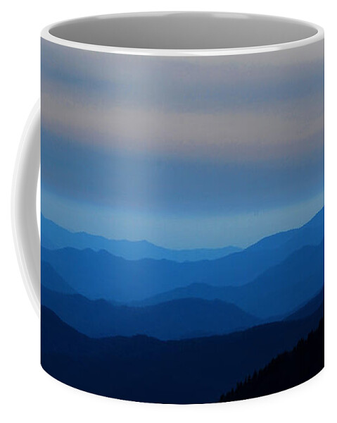 Mountains Coffee Mug featuring the photograph Blue Smokies at Dusk by Nancy Mueller