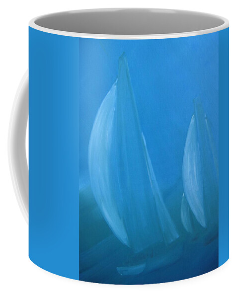 Sail Coffee Mug featuring the painting Blue by Susan Richardson