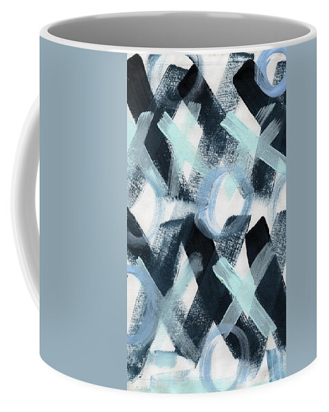 Love Coffee Mug featuring the painting Blue Valentine- Abstract Painting by Linda Woods
