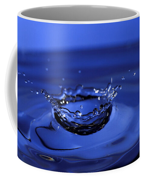 Water Drop Coffee Mug featuring the photograph Blue Water Splash by Anthony Sacco