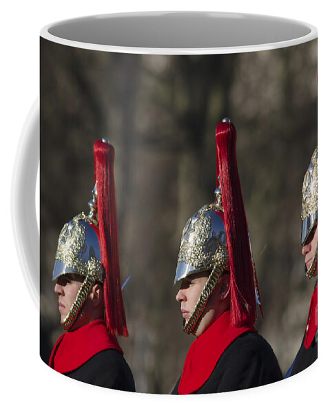 Horse Guards Coffee Mug featuring the photograph Blues and Royals Life Guards by Steev Stamford