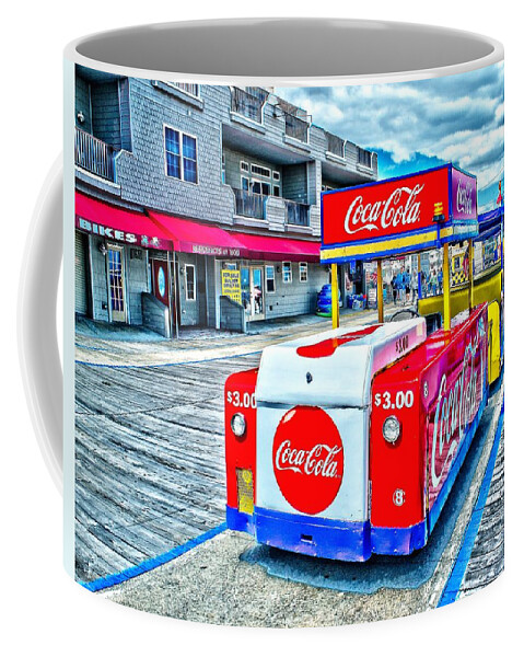 Tram Coffee Mug featuring the photograph Boardwalk Tram by Nick Zelinsky Jr