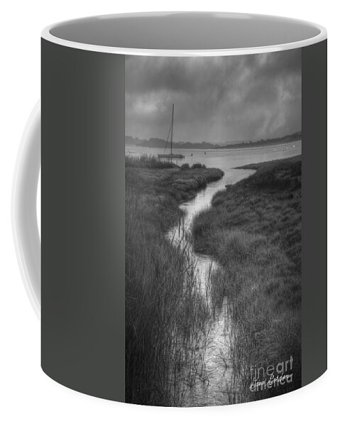 Boat Coffee Mug featuring the photograph Boat and Tidal Stream by David Gordon