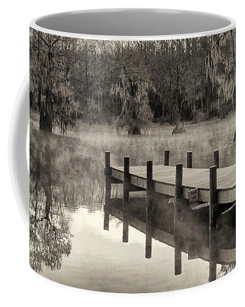 Scenics Coffee Mug featuring the photograph Boat Dock Caddo Lake by Mary Lee Dereske