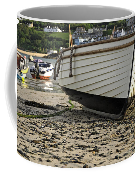 Britain Coffee Mug featuring the photograph Boat On The Beach - St Ives Harbour by Rod Johnson
