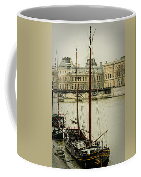 Seine Coffee Mug featuring the photograph Boats In The Seine River by Marco Oliveira