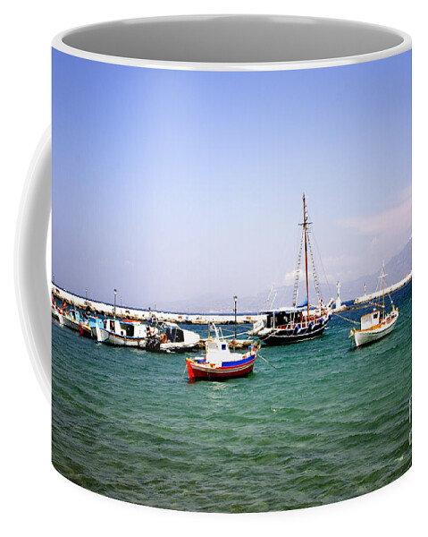 Greece Coffee Mug featuring the photograph Boats on the Aegean Sea 1 - Mykonos - Greece by Madeline Ellis