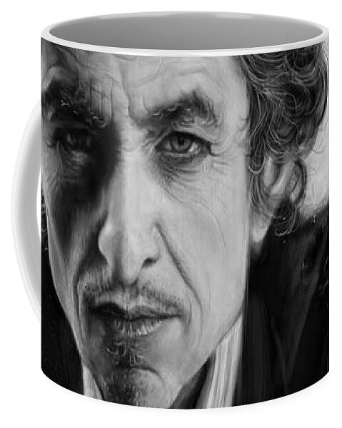 Bob Dylan Coffee Mug featuring the digital art Bob Dylan by Andre Koekemoer