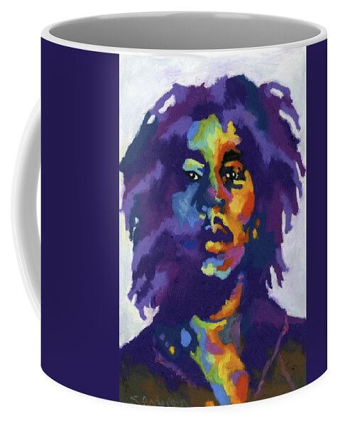 Bob Marley Coffee Mug featuring the painting Bob Marley by Stephen Anderson