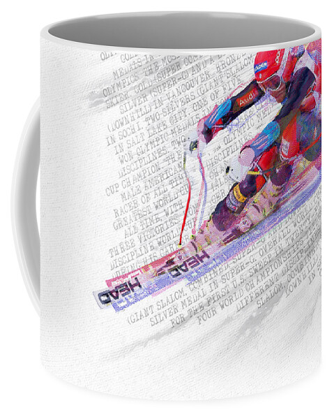 Bode Miller Coffee Mug featuring the painting Bode Miller And Statistics by Tony Rubino