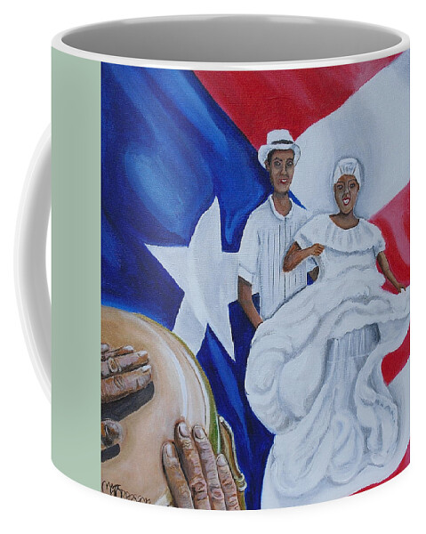 Puerto Rican Art Coffee Mug featuring the painting Bomba by Melissa Torres
