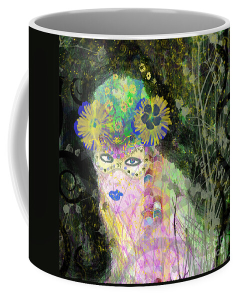 Fairy Coffee Mug featuring the mixed media Bonnie Blue by Kim Prowse