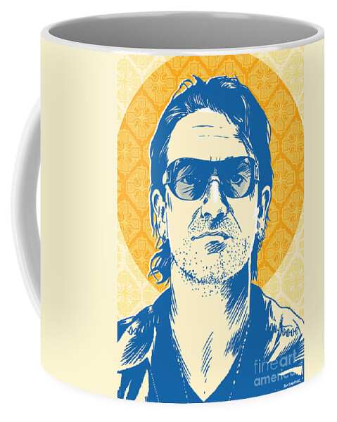 Rock And Roll Coffee Mug featuring the digital art Bono Pop Art by Jim Zahniser