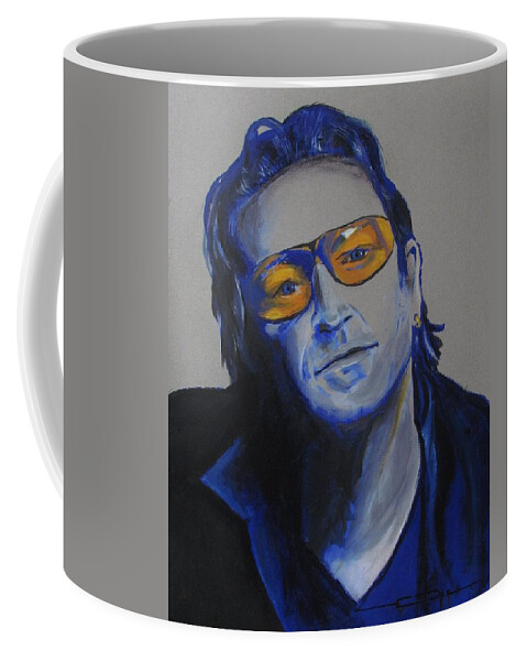Celebrity Portraits Coffee Mug featuring the painting Bono U2 by Eric Dee