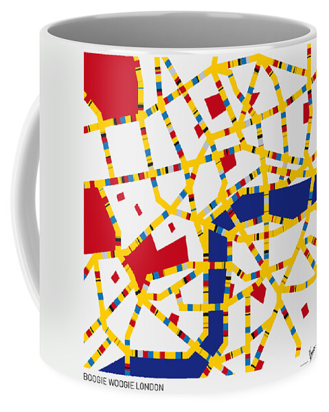 Minimal Coffee Mug featuring the digital art Boogie Woogie London by Chungkong Art