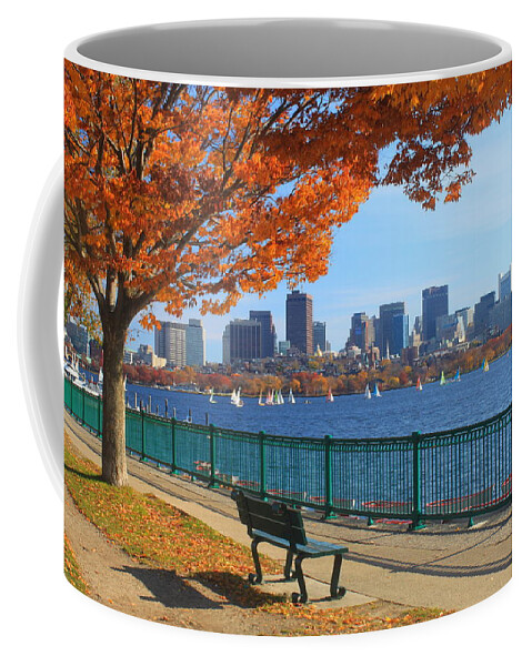 Boston Coffee Mug featuring the photograph Boston Charles River in Autumn by John Burk