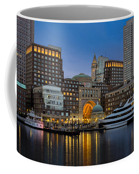 Boston Coffee Mug featuring the photograph Boston Harbor Skyline by Susan Candelario