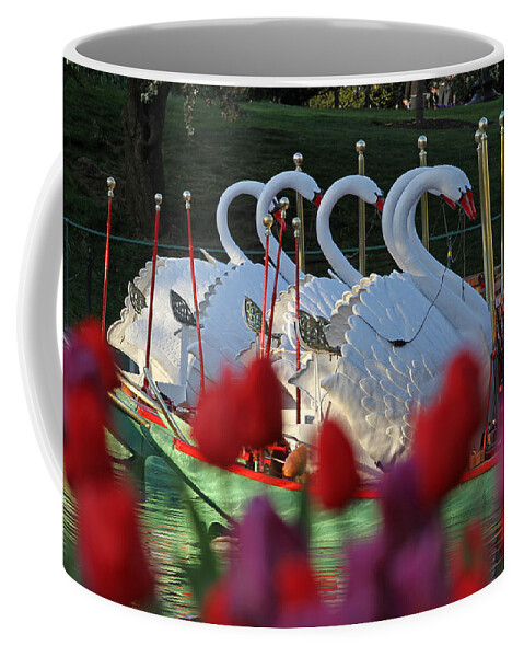 Swan Boat Coffee Mug featuring the photograph Boston Public Garden and Swan Boats by Juergen Roth