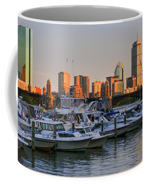 Boston Coffee Mug featuring the photograph Boston skyline Sunset on the Charles by Joann Vitali