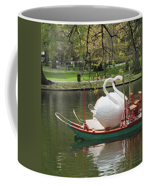 Landscape Coffee Mug featuring the photograph Boston Swan Boats by Barbara McDevitt