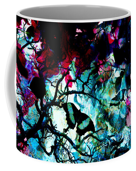 Butterfly Coffee Mug featuring the digital art Bougainvillea Moon by Lisa Yount