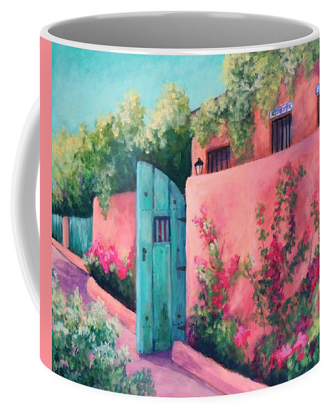Landscape Coffee Mug featuring the painting Bougainvillea Wall by Candy Mayer