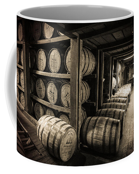 Bourbon Coffee Mug featuring the photograph Bourbon Barrels by Karen Varnas