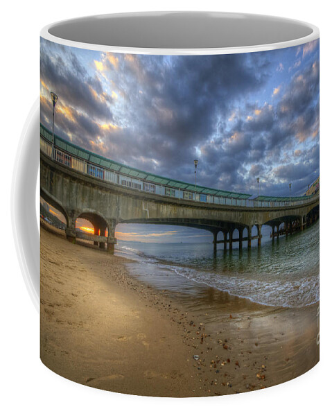 Hdr Coffee Mug featuring the photograph Bournemouth Beach Sunrise 3.0 by Yhun Suarez