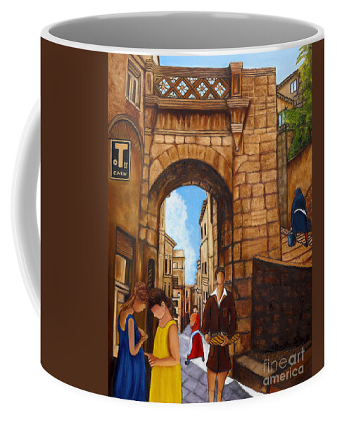 Frenchtown Coffee Mug featuring the painting Boy With Bread by William Cain