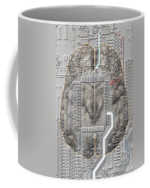 Brain-computer Interface Coffee Mug featuring the photograph Brain Circuit by Mike Agliolo