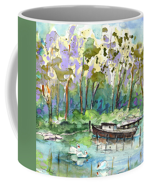 Travel Coffee Mug featuring the painting Bray sur Seine 01 by Miki De Goodaboom
