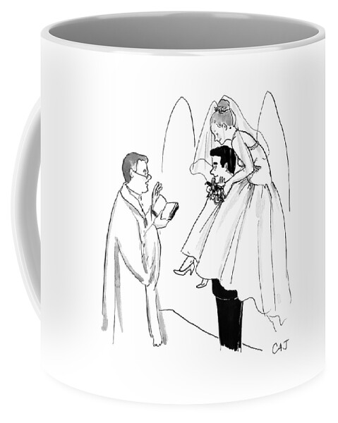 Bride Balances On Bridegroom's Shoulders Coffee Mug