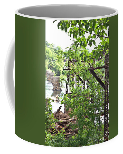 8696 Coffee Mug featuring the photograph Bridge Remnants by Gordon Elwell