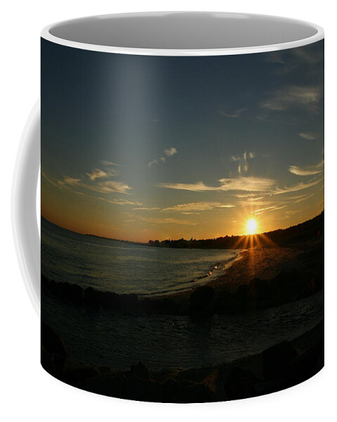 Beach Sunset Coffee Mug featuring the photograph Bright Horizon by Neal Eslinger