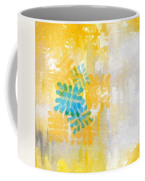 Yellow Coffee Mug featuring the painting Bright Summer by Lourry Legarde