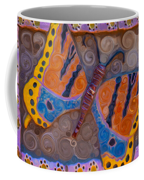 Butterfly Coffee Mug featuring the painting Brilliant Butterfly by Omaste Witkowski