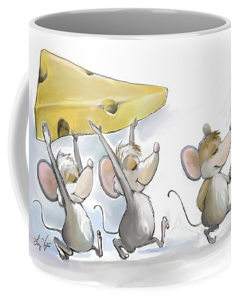 Bringing In The Cheese With Olives Coffee Mug featuring the digital art Bringing In The Cheese with Olives by Liz Viztes
