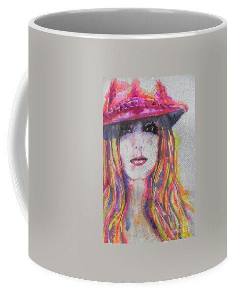 Watercolor Painting Coffee Mug featuring the painting Britney Spears by Chrisann Ellis