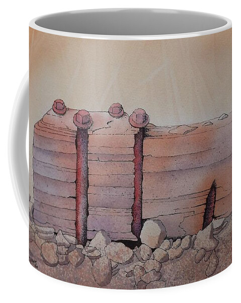 Alaska Coffee Mug featuring the painting Broken Dock Seward Alaska by Richard Faulkner