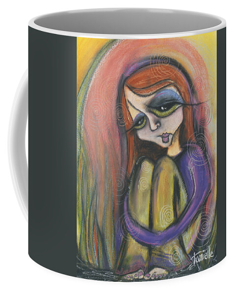 Self Portrait Coffee Mug featuring the pastel Broken Spirit by Tanielle Childers