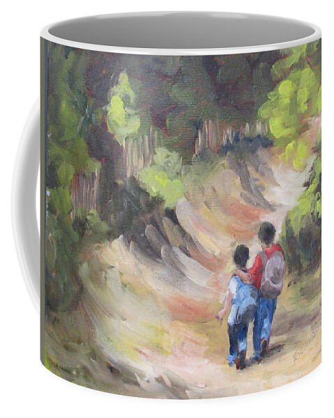 Brother Coffee Mug featuring the painting Brotherly Love by Susan Richardson