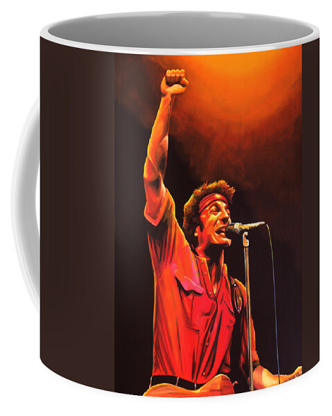 Bruce Springsteen Coffee Mug featuring the painting Bruce Springsteen Painting by Paul Meijering