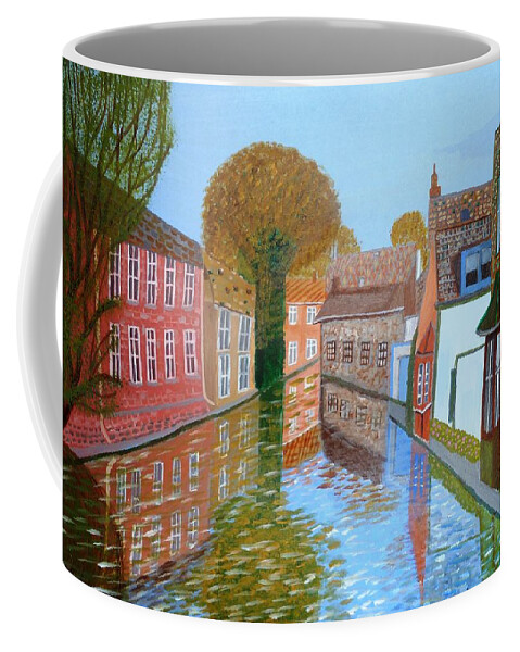 Canal Coffee Mug featuring the painting Brugge canal by Magdalena Frohnsdorff