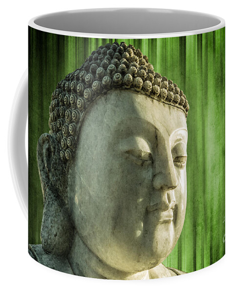 Statue Coffee Mug featuring the photograph Buddha - bamboo by Hannes Cmarits