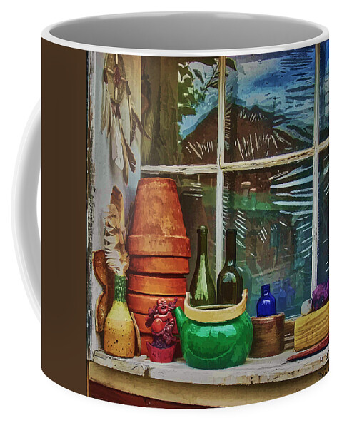Pottery Coffee Mug featuring the photograph Buddha's Hide-Away by Peggy Dietz