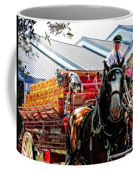 Beer Coffee Mug featuring the photograph Budweiser Beer Wagon by Mike Martin