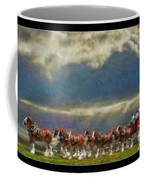 Budweiser Clydesdale Coffee Mug featuring the photograph Budweiser Clydesdale Paint 2 by Blake Richards