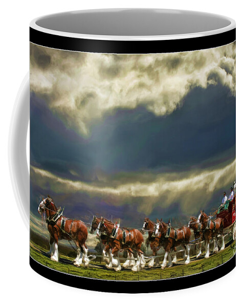 Budweiser Clydesdales Coffee Mug featuring the photograph Budweiser Clydesdales Paint 1 by Blake Richards
