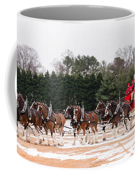 Beer Coffee Mug featuring the photograph Budweiser Clydesdales by Stacy Abbott